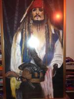 Captian Jack Sparrow - Charcoal Pastel Paintings - By Nadia Gorman, Celebrety Painting Artist