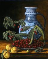 Old Master Still Life With Blue Pitcher - Oil On Linen Paintings - By Gary Sisco, Old Master Painting Artist