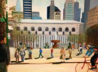 Bryant Park - Oil On Linen Paintings - By Leslie Dannenberg, Realism Painting Artist