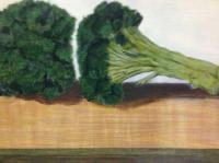 Broccoli - Oil On Masonite Paintings - By Leslie Dannenberg, Realism Painting Artist