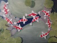 Seascapes - Koi Pond - Oil On Canvas