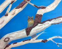 Trees - Oak Branches With Fox Squirrel - Oil On Canvas