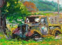 Retired Truck 2 - Oil Paints Paintings - By Chris Palmen, Impressionism Painting Artist